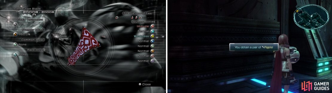 Don&rsquo;t forget to Libra the Centurion Blade (left) and the Rigels location (right).