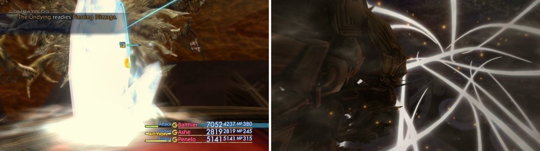 The Undying’s magicks will go through reflect (left). Teraflare will do some major damage to your party (right).