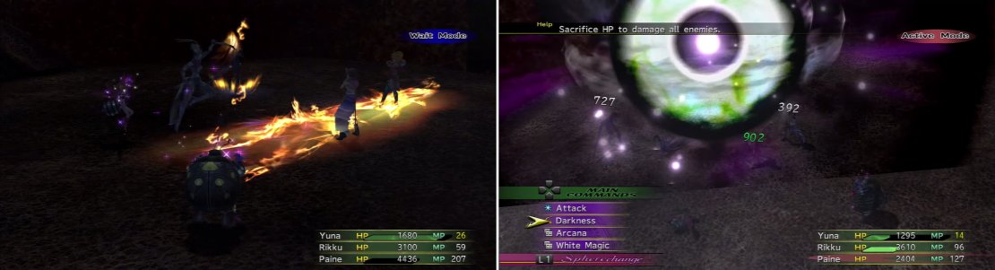 Razzia (left) is fairly weak compared to Passado. Cindy does use Demi (right) though so just keep an eye out for attacks afterwards.
