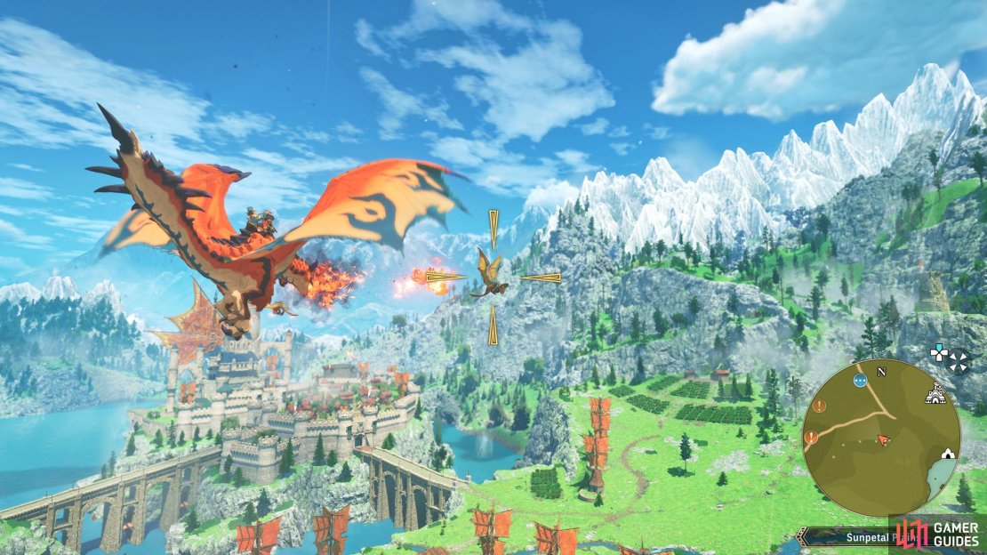 Monster Hunter Stories 3 looks visually stunning, especially as you soar through the sky.