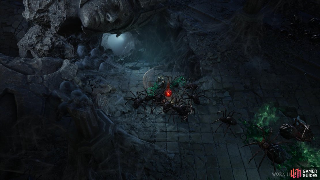 The Cultist Stronghold will lead to an underground spider lair.