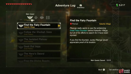 Fairy Fountains let you upgrade your armor, so let’s go find ourselves one