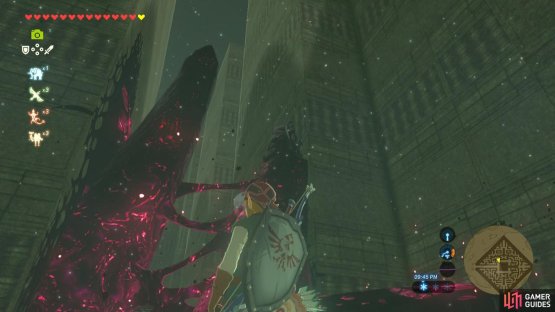Climb up and then Paraglide over the wall. It helps to have Revali&rsquo;s Gale
