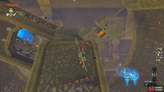 You can see the treasure chest sandwiched between two blocks