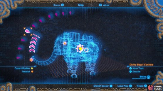Move Vah Ruta&rsquo;s trunk up to this mark, the fourth from the bottom.