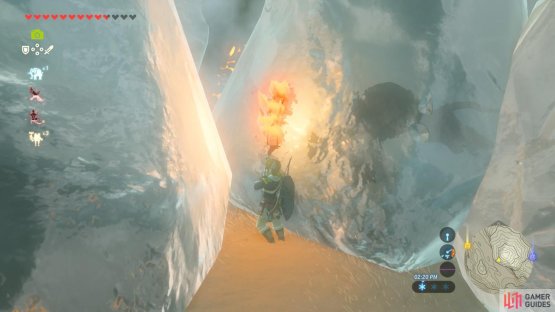 Melt the ice using any fire you have available