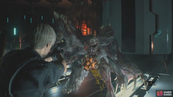 once he&rsquo;s stunned for a short while, shoot the cluster of eyes on his chest to weaken him. 