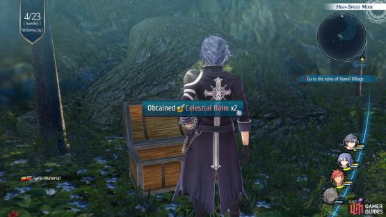 then go all the way around to the right to find the second Chest with some Celestial Balm inside.
