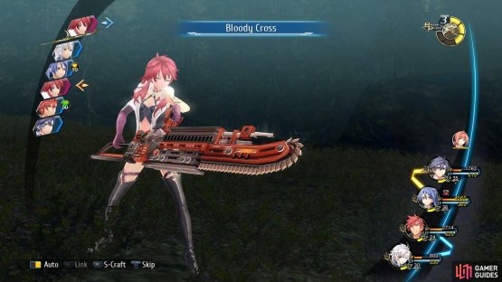 then heal everyone up after she has done the Bloody Cross move.