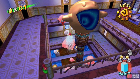 then use them to reach the golden Boo statue’s mouth on the top floor.