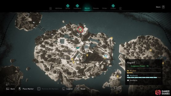 The location of the wealth at the northern side of the central island in Asgard.