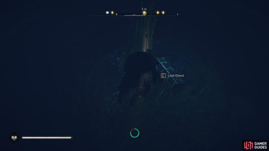 You’ll find the chest deep at the bottom of the water between the southern and eastern islands.