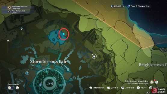 The Northeast Stormterror&rsquo;s Lair Fishing Point is in the lake just to the northeast of the Statue of the Seven.
