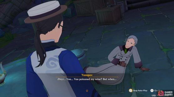next thing you know, Yusupov falls on to the floor after being poisoned.