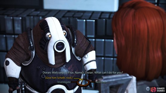 You can either hand the device to Doran