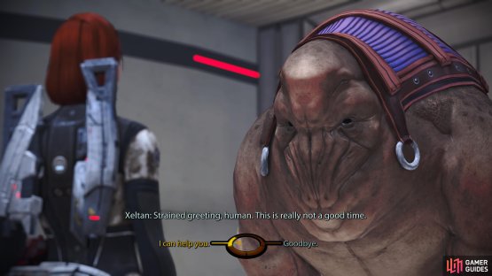 you’ll find Xeltan in the Volus and Elcor Embassy in the Presidium.
