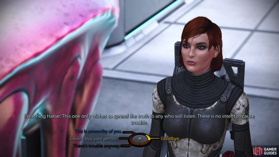Ask the Hanar to leave to obtain Omni-Gel along with Paragon or Renegade points