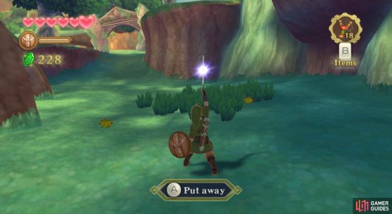Wait until a glint of light appears and fully surrounds your sword.