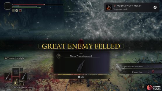 Defeat Magma Wyrm Makar to obtain the Magma Wyrm&rsquo;s Scalesword,