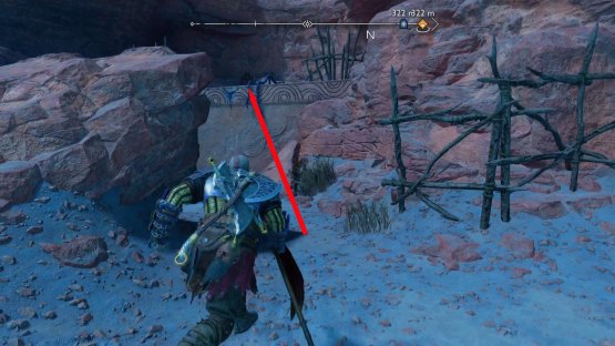 When you get there, look for a fence made out of branches, and there’ll be a pathway to a ledge. Climb the ledge to find the statue.