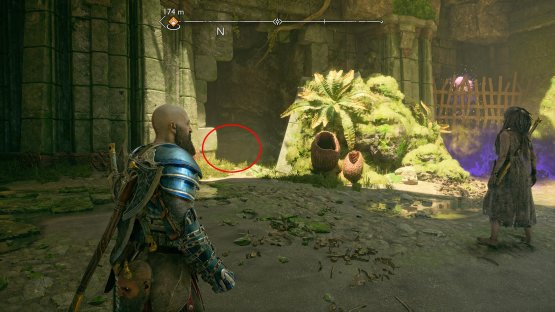 To the left of the rock, you’ll find a chest containing Lunda’s Lost Bracers.