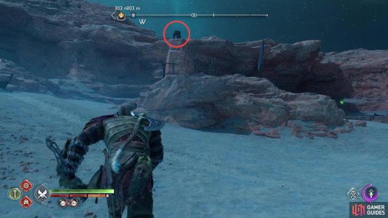 The second brazier is atop a stone northwest of the first one,