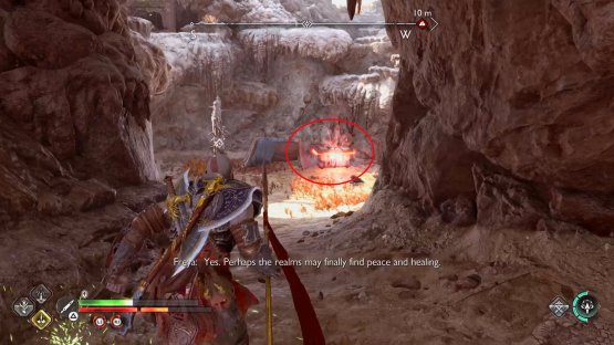 Once the camp is defeated, open the chest to the left of your boat.