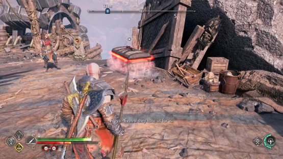 The chest can be found next to the chain you climbed up to get to the camp.