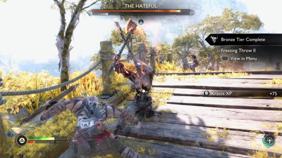 The Hateful will perform a three-hit combo with the last hit being a twisting overhead slash. 