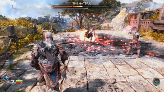 It can also perform the same attack, but with the first hit being unblockable. This is indicated by the red ring.