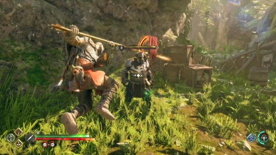 No enemies will spawn until you open the red chest, when you do, you’ll be ambushed by three Einherjar Brutes.
