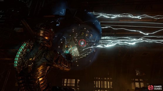 You need to hit this point on the gravity tether to disengage it.