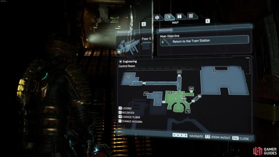 The location of the Control Room on Floor 5 of Engineering.