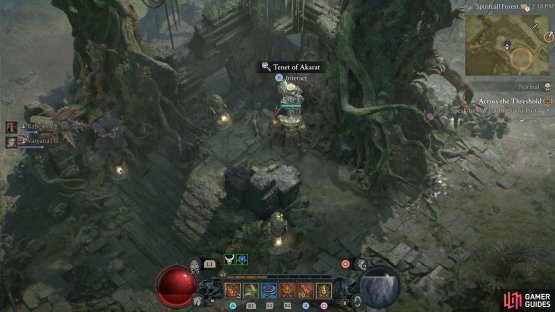 You’ll find the Tenet in a small ruin at the end of the path.