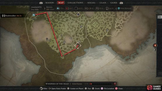 From Samuk, make your way to the far southeast corner.