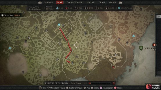 From the Waypoint, head south until you reach Oka’bo Temple and follow it around to the south.