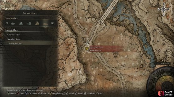 Head to Three-Path Cross early in the adventure