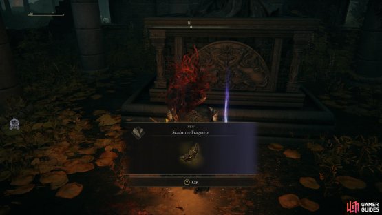 The Fragments will be at the base of the statue there. Interacting with this will give you two Fragments.