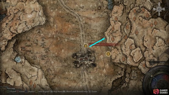Head east from the Scorched Ruins site of Grace until you find a group of shades.