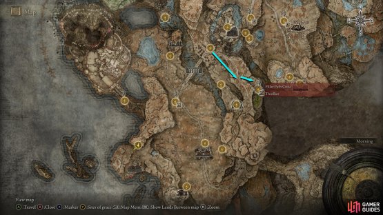 Follow the path southeast from the Castle Front site of Grace.