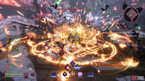 Elgar’nan will cause a massive explosion around where he lands.