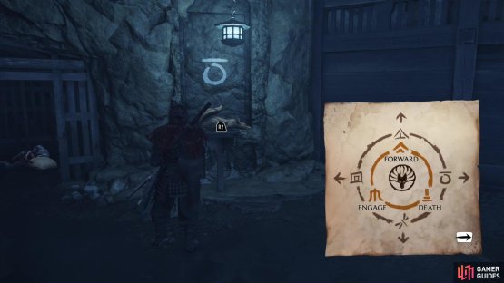 then find their counterparts in the nearby chamber and note the symbol near them - you need to rotate the statues by the building to match these symbols.