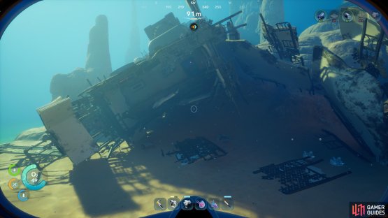 Look for a wrecked portion of the Cicada 280 meters south, southwest of the Lifepod.