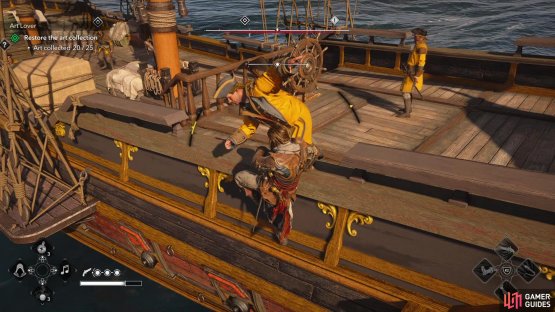 You can thin the Spaniards on the deck if you wish, or just go in and slaughter them without subtlety.