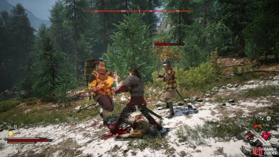 Defeat the guards transporting blood barrels, including the poor, burdened Uriash,