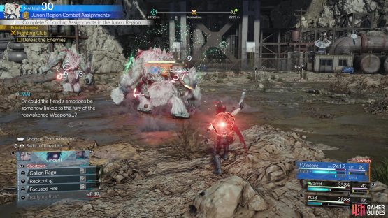 Vincent will glow red during his attack strings, offering powerful follow-up attacks.
