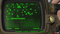 The Southern Enclave Encampment can be found south of Galaxy News Network, aka Gunner’s Plaza.
