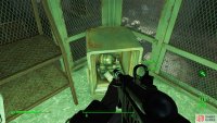 Pick a lock to get through a caged-off area, where you’ll find a Mini Nuke in a safe,