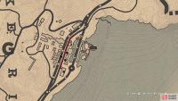 The location of the Packet Ship card on the map