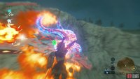 Paraglide over and shoot at the dragon’s glowing blue horns